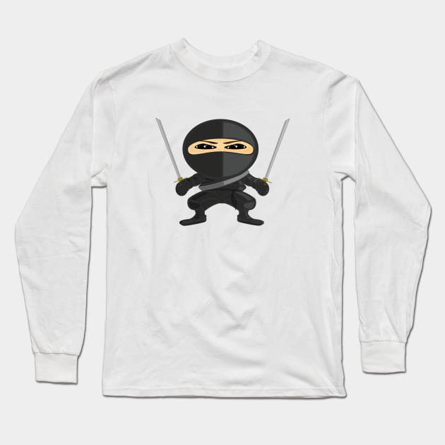 Ninja Boy Long Sleeve T-Shirt by adamzworld